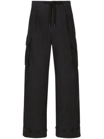 Dolce & Gabbana Cargo Pocket Utility Trousers For Men In Black