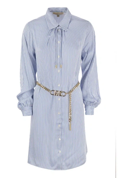 Michael Michael Kors Chain Short Shirtdress In Azul