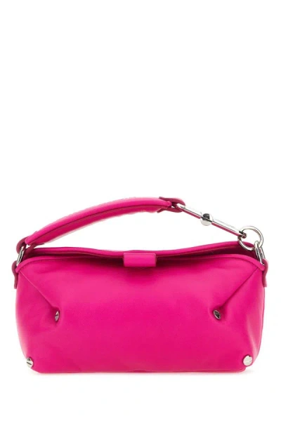 Off-white Off White Woman Fuchsia Leather Sand Diego S Handbag In Pink