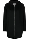 P.a.r.o.s.h Zip-up Hooded Wool Jacket In Nero