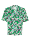 Pt Torino Shirt In Viscose And Linen Blend With Floral Print In Green