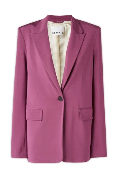 Remain Birger Christensen Single Breasted Tailored Blazer In Purple
