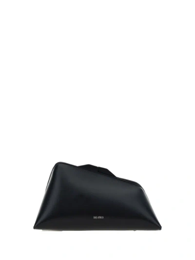 Attico The  8.30 Pm Leather Clutch Bag In Black