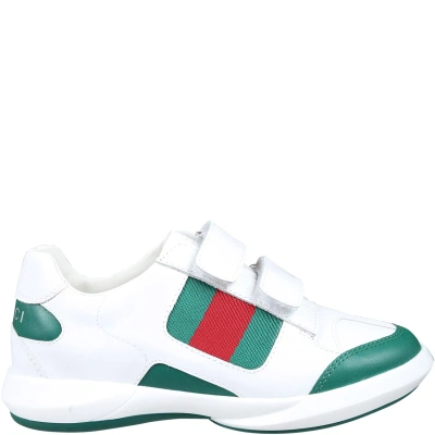 Gucci Kids' Web Sneaker In White