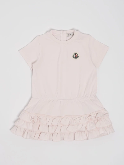 Moncler Babies' Logoed Dress In Light Pink