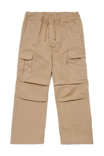 Diesel Kids' Picar Trousers  Gabardine Cargo Pants In Beige