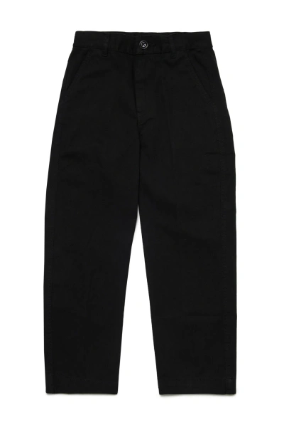 Diesel Kids' Pbas Straight-leg Cotton Trousers In Black