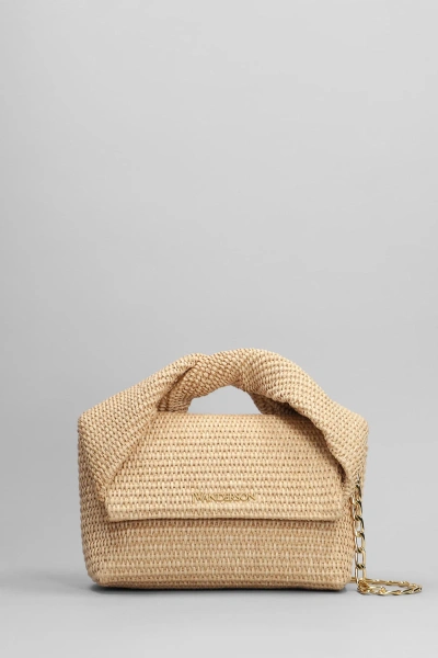 Jw Anderson Twisted Hand Bag In Beige Cotton