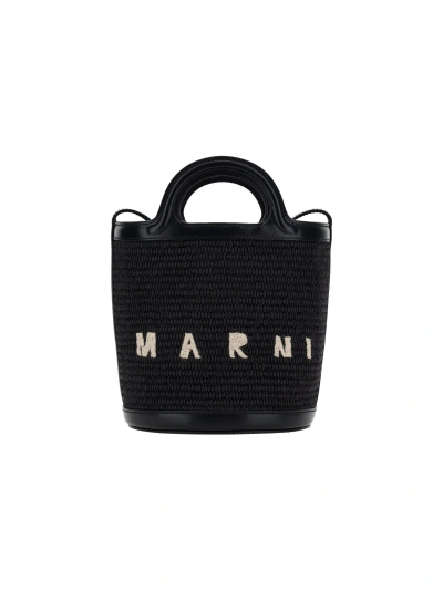 Marni Tropicalia Bucket Bag In Black