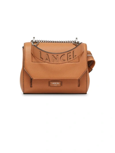 Lancel Brown Leather Shoulder Bag In Camel