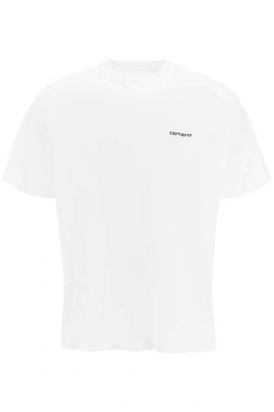 Carhartt Wip Logo Embroidery T Shirt In White