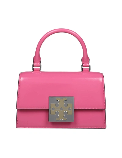 Tory Burch Mini Top Handle Bag In Pink Leather In Watermelon