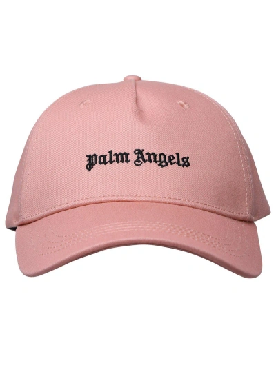 Palm Angels Logo Cotton Baseball Cap In Pink