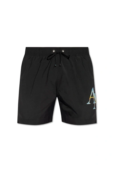 Amiri Logo Swim Shorts In Black