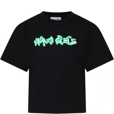 Marc Jacobs Kids'  Boys Black Organic Cotton T-shirt In Nero