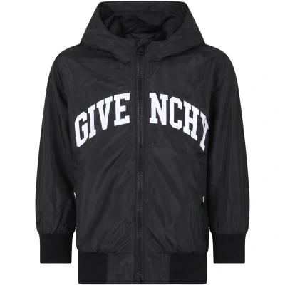 Givenchy Kids' Logo-print Windbreaker Jacket In Black