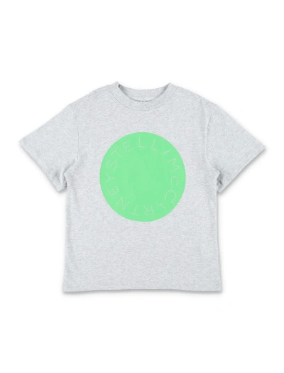 Stella Mccartney Kids' Medallion Logo Disc T-shirt In Grey