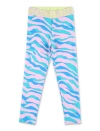 Stella Mccartney Kids' Zebra Print Leggings In Blue Multicolour