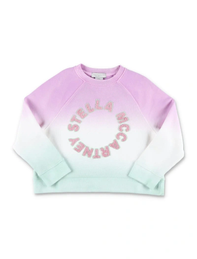 Stella Mccartney Kids' Ombré Sweatshirt With Logo In Pastel Multicolour