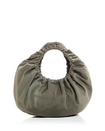 Alexander Wang Small Crescent Nylon Twill Bag In Army Green
