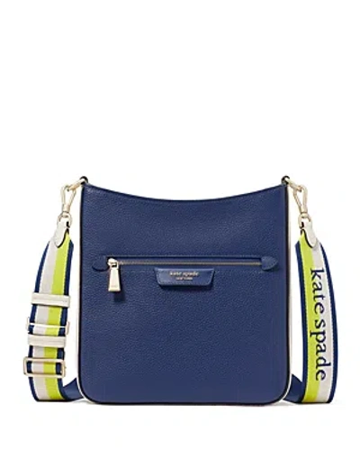 Kate Spade New York Hudson Colour Blocked Pebble Leather Messenger Crossbody In Outerspace