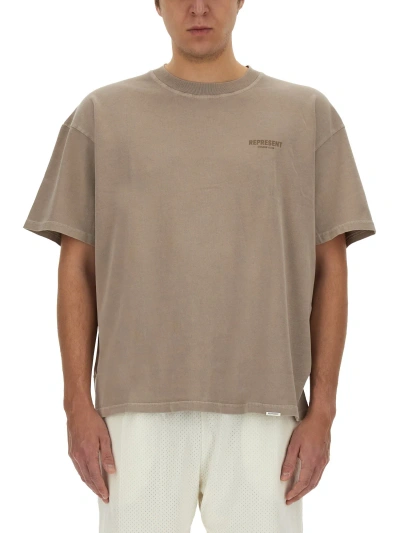 Represent T-shirt In Beige Cotton
