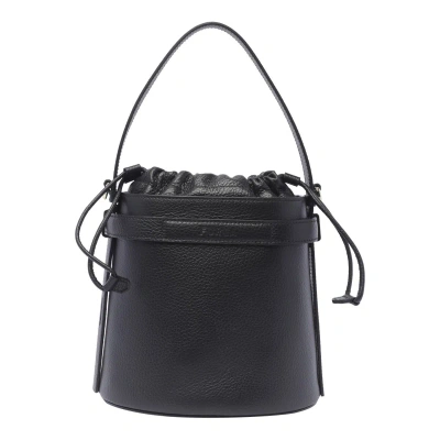 Furla Mini Giove Leather Bucket Bag In Black