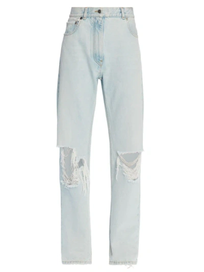 The Row Burty Distressed Straight-leg Jeans In Bleached