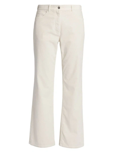 The Row Dan Corduroy Straight-leg Trousers In Off White