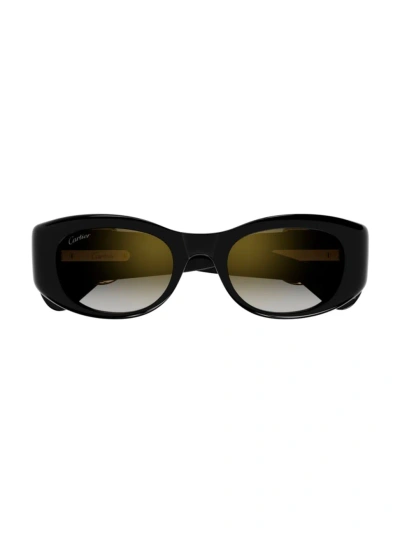 Cartier Panther C-logo Acetate Cat-eye Sunglasses In Crl