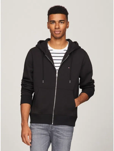 Tommy Hilfiger Flag Logo Zip Hoodie In Black