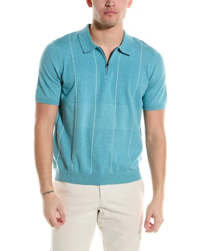 Magaschoni 1/4-zip Polo Sweater In Blue