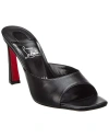 Christian Louboutin Condora Leather Red Sole Mule Sandals In Black