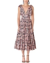 Carolina Herrera Tiered Cotton-blend Midi Dress In Black