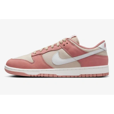 Nike Dunk Low Retro Prm Leather-trimmed Suede And Twill Sneakers In Pink