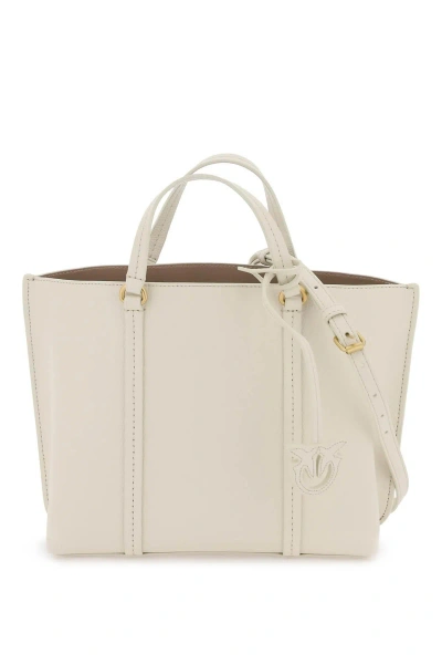 Pinko Carrie Shopper Classic Handbag In White
