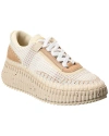 Chloé Nama Mesh Platform Sneakers In Beige