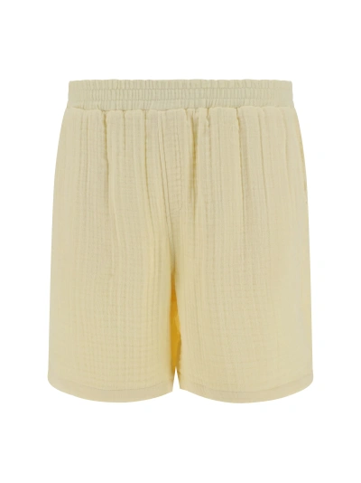 Daily Paper Enzi Seersucker Shorts In Yellow