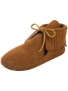 MINNETONKA CLASSIC WOMENS SUEDE FRING MOCCASIN BOOTS