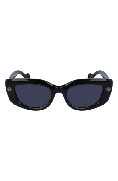 Lanvin Daisy Chunky Rectangle Sunglasses In Dark Grey