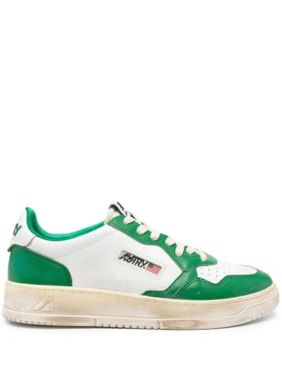 Autry Super Vintage Color-block Sneakers In Green