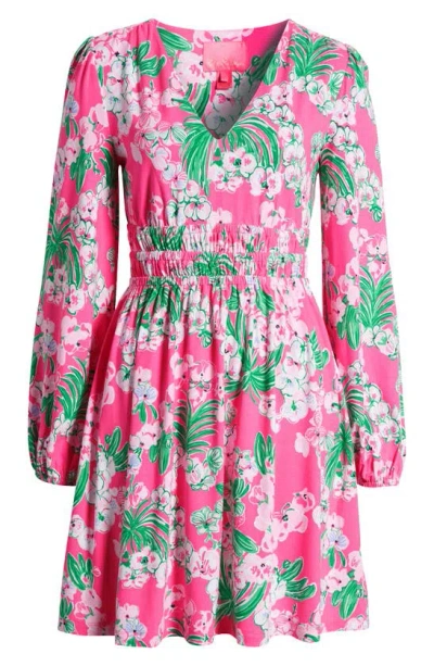 Lilly Pulitzer Calla Long Sleeve V-neck Dress In Roxie Pink Worth A Look