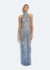 Lapointe Mesh Sequin Gown In Cloud