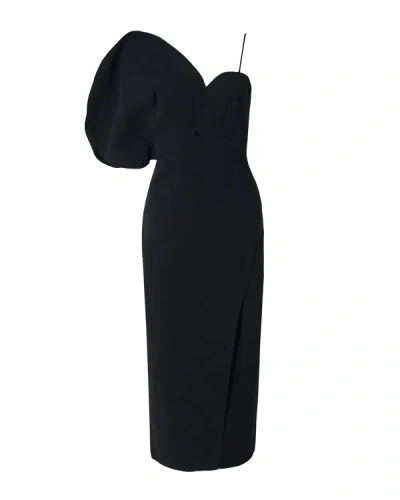 Acler Allister Column Midi Dress In Black