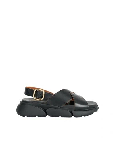 Atp Atelier Black Barisci Flatform Leather Sandals
