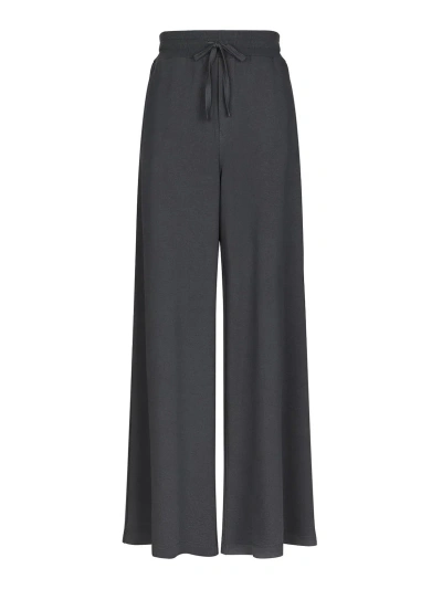 Dolce & Gabbana Wide-leg Cotton Track Pants In Grey