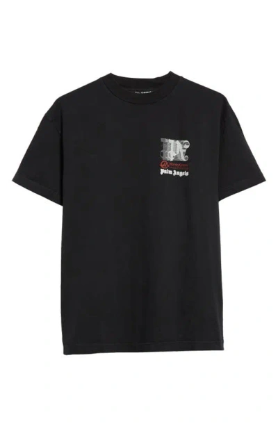 Palm Angels Moneygram Haas Formula 1 Paxhaas Racing Club Logo-print Cotton-jersey T-shirt In Black