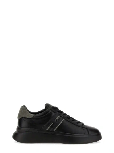 Hogan Leather Trainers H580 In Black