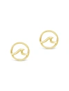 Sterling Forever Sterling Silver Wave Studs In Gold