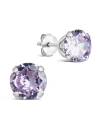 Sterling Forever Sterling Silver 7mm Simple Colored Studs [light Periwinkle] In Silver